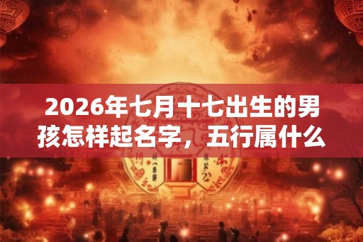 2026年七月十七出生的男孩怎样起名字，五行属什么