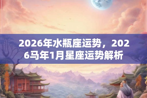 2026年水瓶座运势，2026马年1月星座运势解析