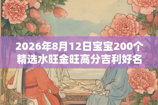 2026年8月12日宝宝200个精选水旺金旺高分吉利好名字