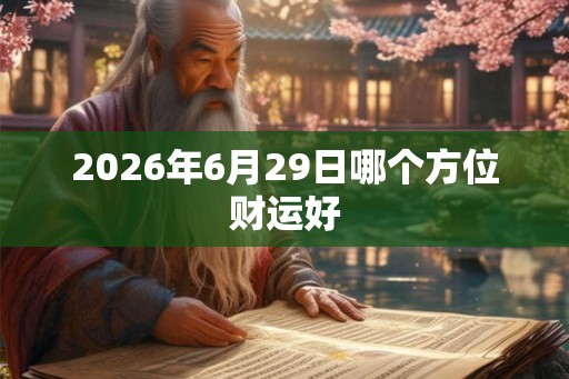 2026年6月29日哪个方位财运好