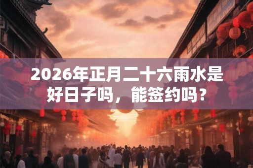2026年正月二十六雨水是好日子吗，能签约吗？