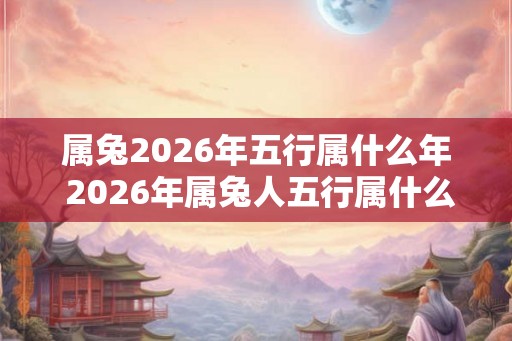 属兔2026年五行属什么年 2026年属兔人五行属什么