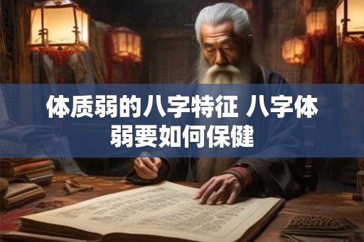 体质弱的八字特征 八字体弱要如何保健