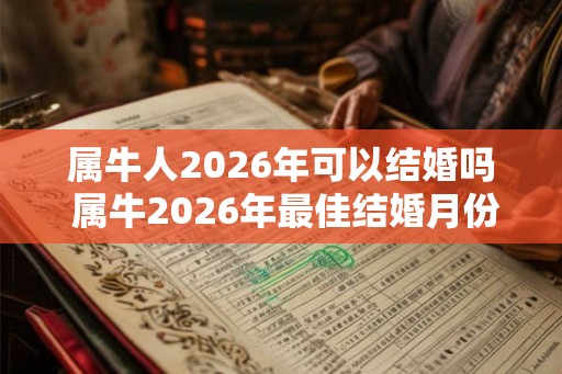 属牛人2026年可以结婚吗 属牛2026年最佳结婚月份