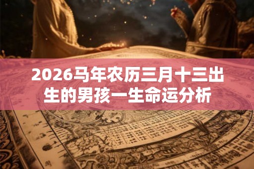 2026马年农历三月十三出生的男孩一生命运分析 2026马年农历三月十三出生的男孩一生命运分析