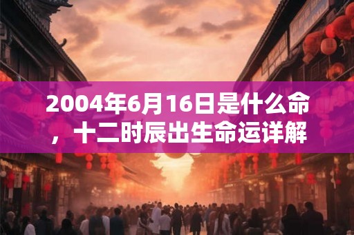 2004年6月16日是什么命,十二时辰出生命运详解 2004年6月16日是什么命,十二时辰出生命运详解