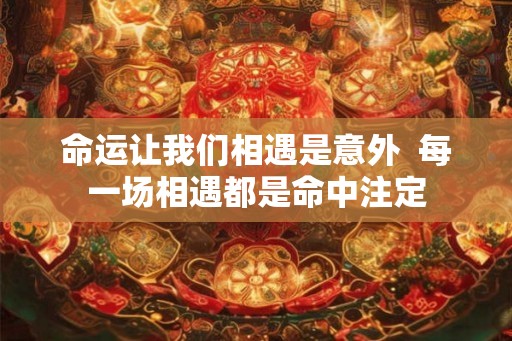 命运让我们相遇是意外  每一场相遇都是命中注定