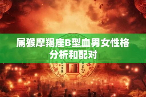 属猴摩羯座B型血男女性格分析和配对