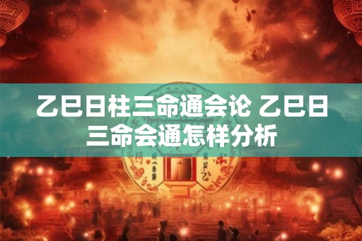 乙巳日柱三命通会论 乙巳日三命会通怎样分析 乙巳日柱三命通会论 乙巳日三命会通怎样分析