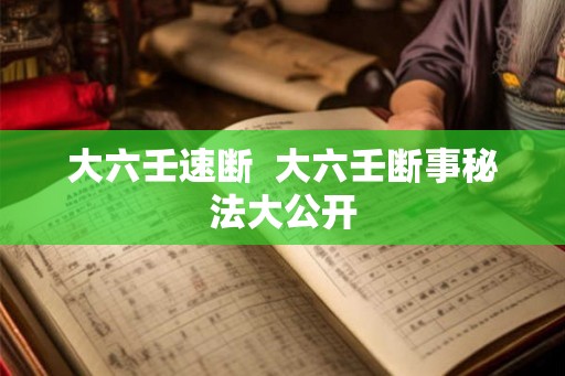 大六壬速断  大六壬断事秘法大公开