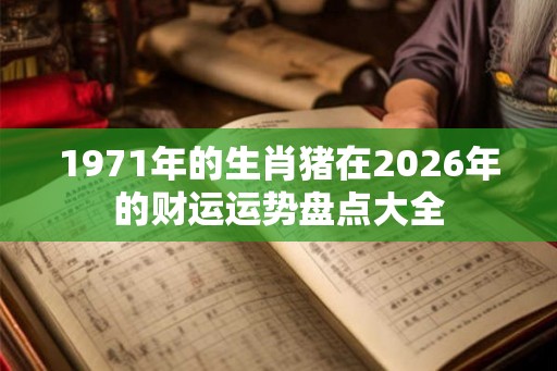 1971年的生肖猪在2026年的财运运势盘点大全