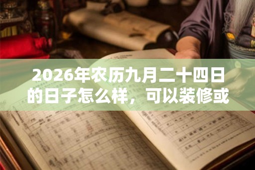 2026年农历九月二十四日的日子怎么样，可以装修或动土吗？