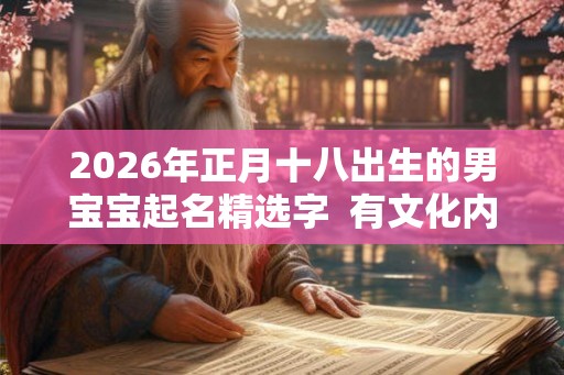 2026年正月十八出生的男宝宝起名精选字  有文化内涵的男宝宝名字