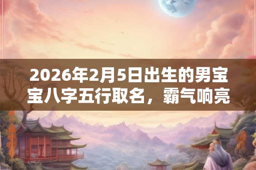 2026年2月5日出生的男宝宝八字五行取名，霸气响亮的名字大全