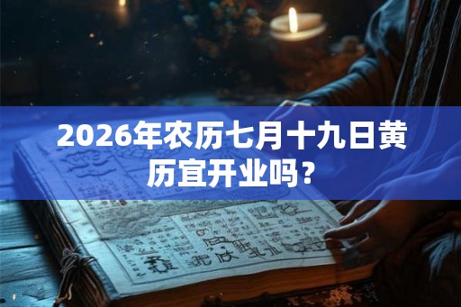 2026年农历七月十九日黄历宜开业吗? 2026年农历七月十九日黄历宜开业吗?