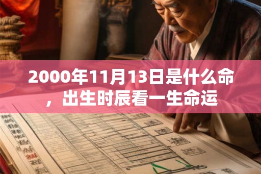 2000年11月13日是什么命，出生时辰看一生命运
