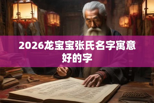 2026龙宝宝张氏名字寓意好的字