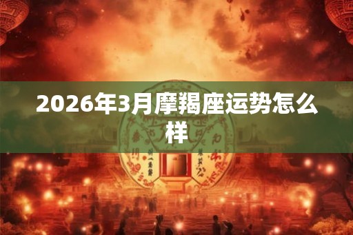 2026年3月摩羯座运势怎么样