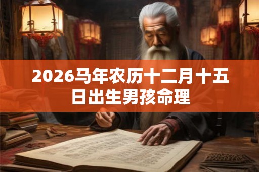 2026马年农历十二月十五日出生男孩命理