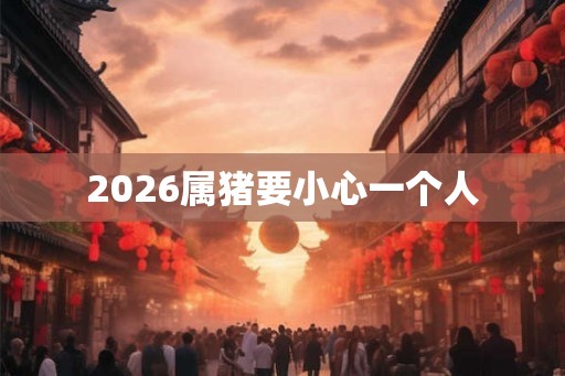 2026属猪要小心一个人