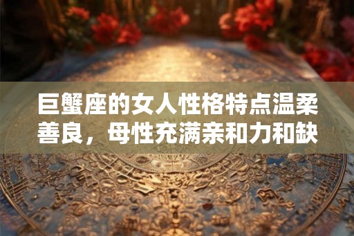 巨蟹座的女人性格特点温柔善良，母性充满亲和力和缺乏安全感