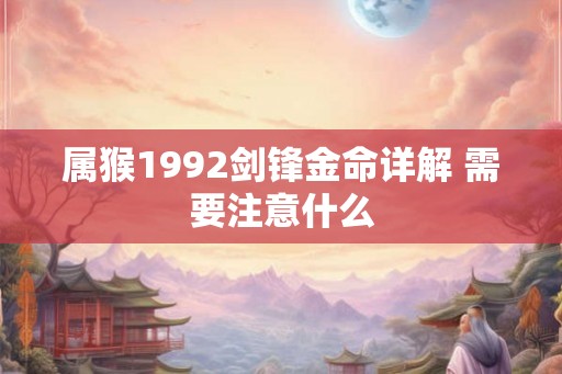 属猴1992剑锋金命详解 需要注意什么 属猴1992剑锋金命详解 需要注意什么
