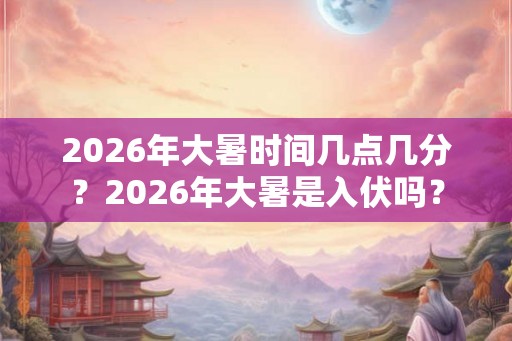 2026年大暑时间几点几分？2026年大暑是入伏吗？