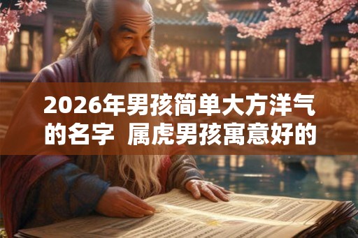 2026年男孩简单大方洋气的名字  属虎男孩寓意好的字