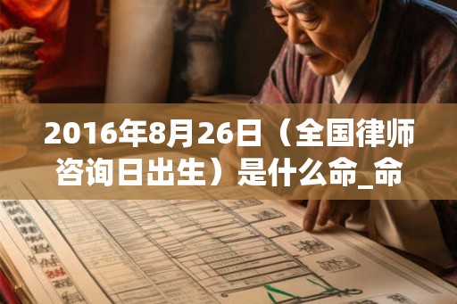 2016年8月26日（全国律师咨询日出生）是什么命_命运如何