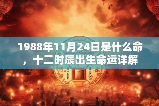 1988年11月24日是什么命，十二时辰出生命运详解