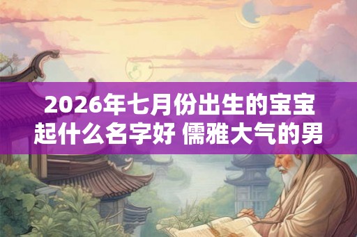 2026年七月份出生的宝宝起什么名字好 儒雅大气的男孩名字 2026年七月份出生的宝宝起什么名字好 儒雅大气的男孩名字
