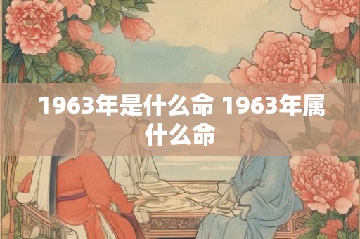 1963年是什么命 1963年属什么命