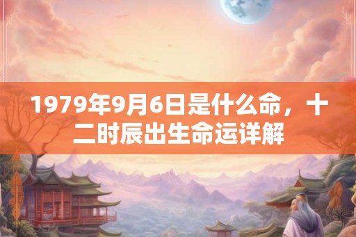 1979年9月6日是什么命，十二时辰出生命运详解