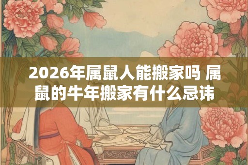 2026年属鼠人能搬家吗 属鼠的牛年搬家有什么忌讳