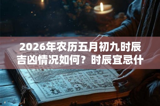 2026年农历五月初九时辰吉凶情况如何？时辰宜忌什么？