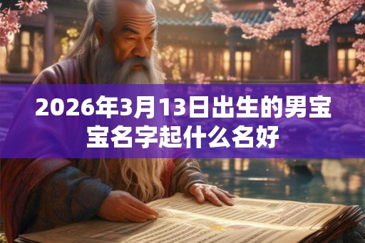 2026年3月13日出生的男宝宝名字起什么名好