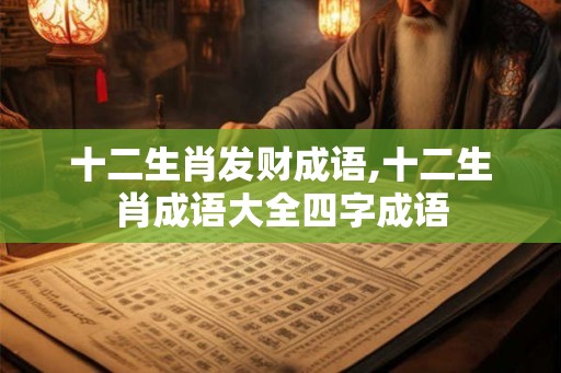 十二生肖发财成语,十二生肖成语大全四字成语 十二生肖发财成语,十二生肖成语大全四字成语