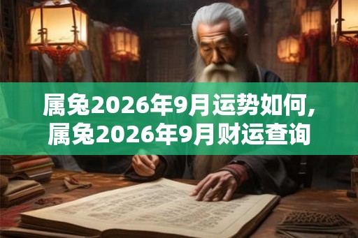 属兔2026年9月运势如何,属兔2026年9月财运查询