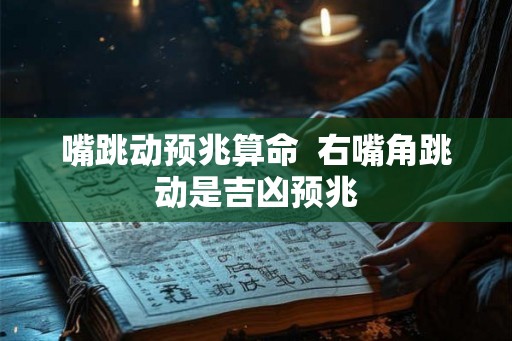 嘴跳动预兆算命  右嘴角跳动是吉凶预兆
