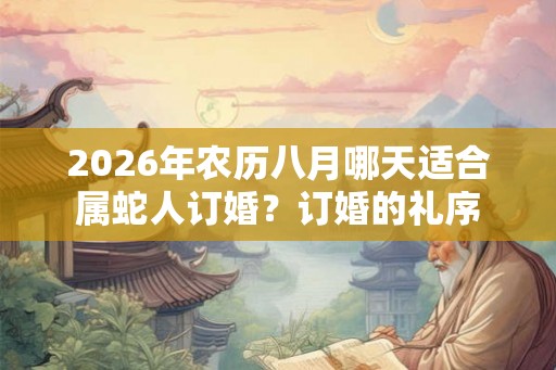 2026年农历八月哪天适合属蛇人订婚？订婚的礼序