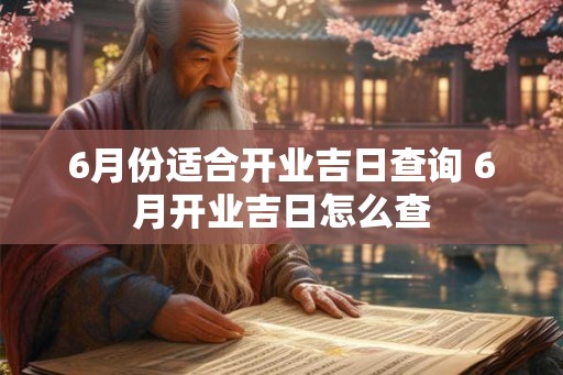 6月份适合开业吉日查询 6月开业吉日怎么查