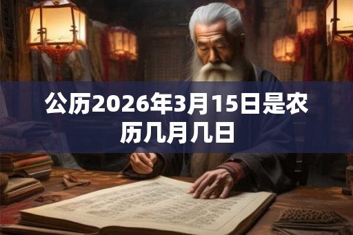 公历2026年3月15日是农历几月几日 公历2026年3月15日是农历几月几日
