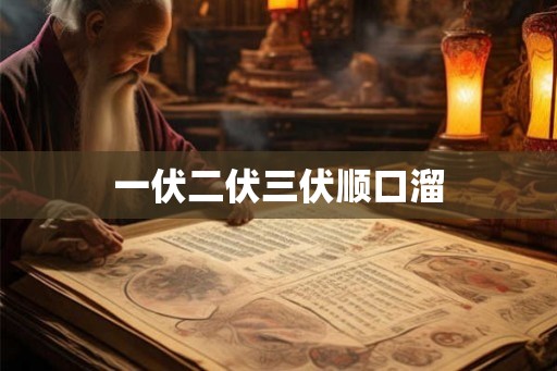 一伏二伏三伏顺口溜