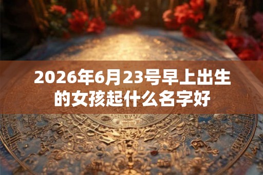 2026年6月23号早上出生的女孩起什么名字好