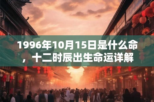 1996年10月15日是什么命,十二时辰出生命运详解 1996年10月15日是什么命,十二时辰出生命运详解