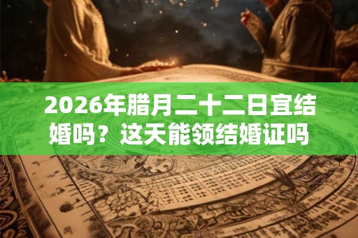 2026年腊月二十二日宜结婚吗？这天能领结婚证吗