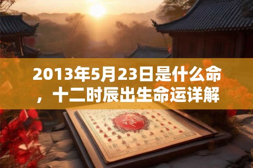 2013年5月23日是什么命，十二时辰出生命运详解