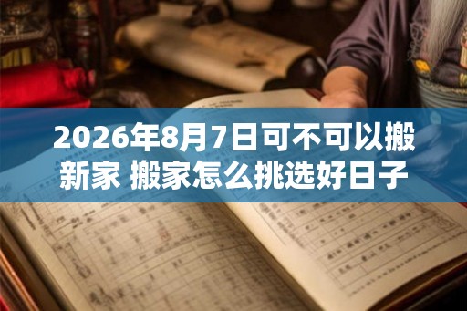 2026年8月7日可不可以搬新家 搬家怎么挑选好日子