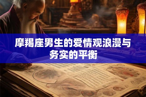 摩羯座男生的爱情观浪漫与务实的平衡