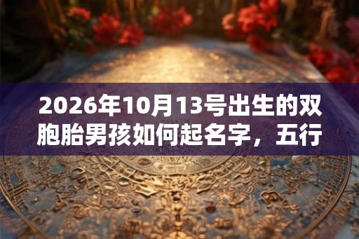 2026年10月13号出生的双胞胎男孩如何起名字，五行属什么
